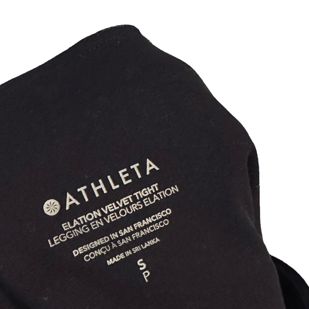 Athleta Elation Velvet Tight size Small Black #467925 - Picture 2 of 12